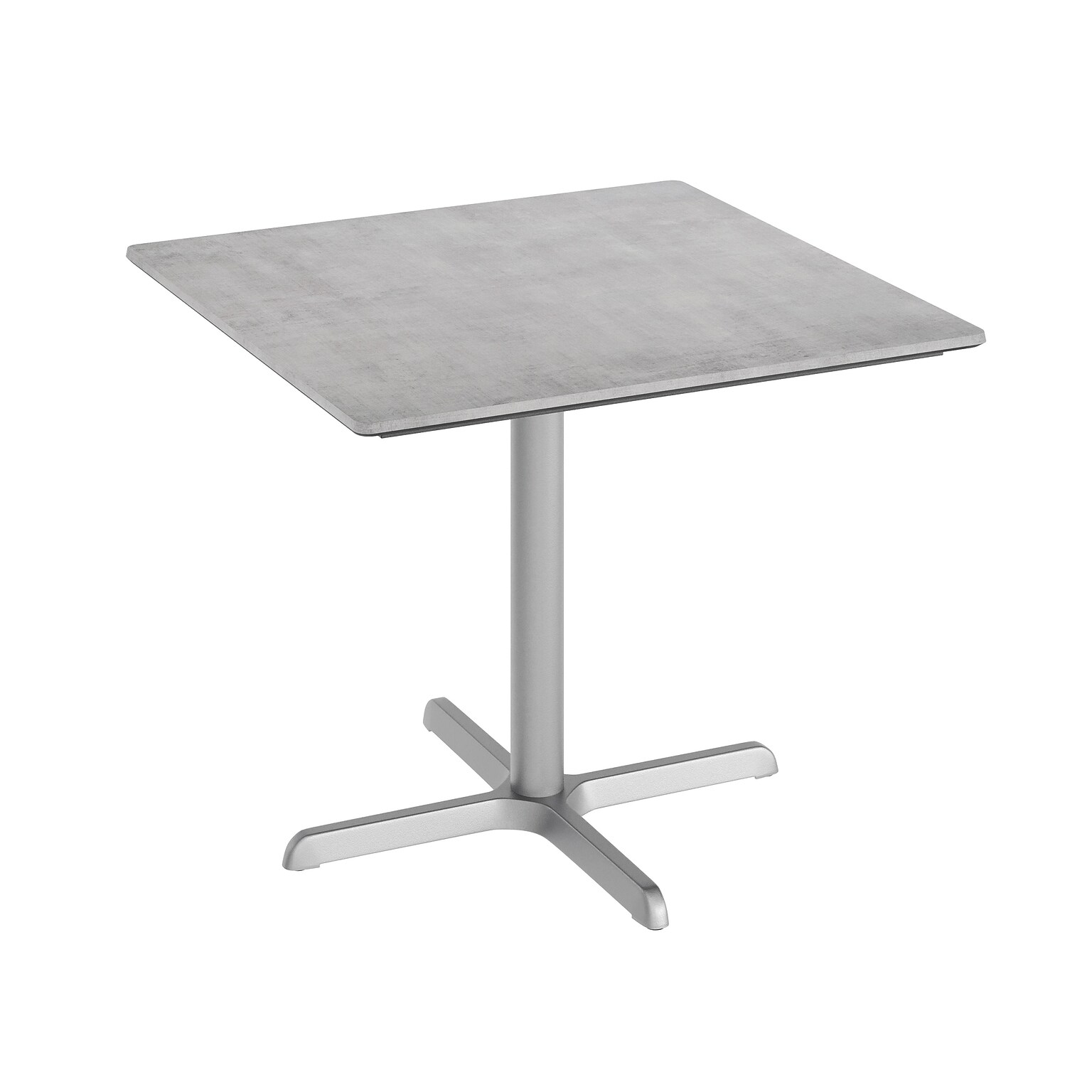 Flash Furniture Acadia Square Wooden Dining Table with X-Base, 36D x 36W, Gray Faux Concrete/Silver Base (STSQ36CGT3030S)
