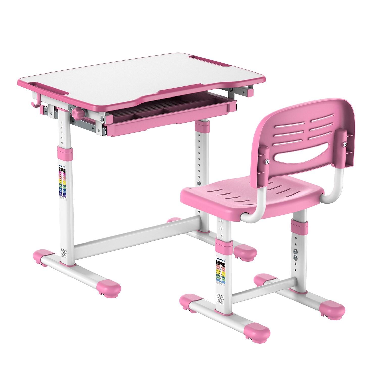 Mount-It! 26W Kids Desk with Chair, Pink (MI-10203)