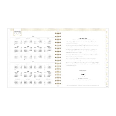 2027 Blue Sky Day Designer Rugby Stripe 8" x 10" Calendar Year Daily & Monthly Planner, Plastic Cover, Black/White (142098-27)