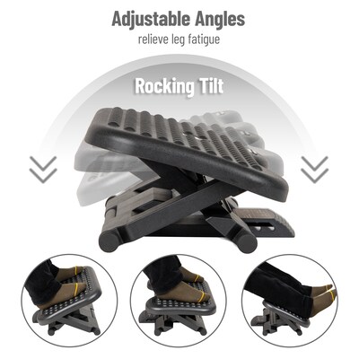 Mind Reader Tilt Adjustable Ergonomic Foot Rest, Black (FTREST-BLK)