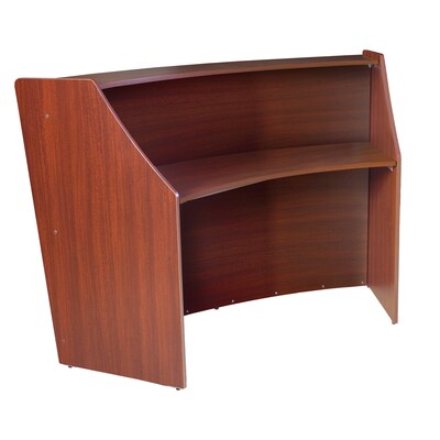 Regency Marque 72"W Curved Reception Desk Workstation, Cherry (77290CH)