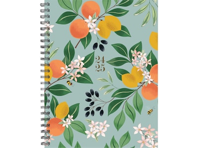 2024-2025 Willow Creek Botanical Fruit 6.5 x 8.5 Academic Weekly & Monthly Planner, Paper Cover, M