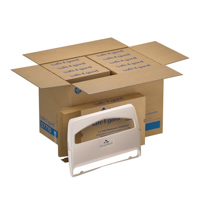 Georgia-Pacific Safe-T-Gard Toilet Seat Cover Dispenser, Half-fold, White, 10/Carton (57710)