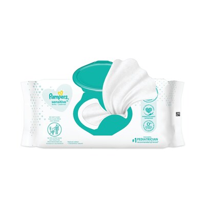 Pampers® Sensitive Baby Wipes, 6.8 x 7,  Unscented, White, 56/Pack