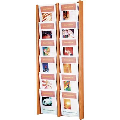 Wooden Mallet Oak & Acrylic Literature Displays; 12-Pocket, 48H