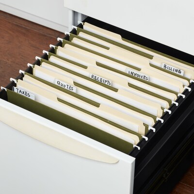 Quill Brand®  100% Recycled Hanging File Folders; 1/5-Cut, Letter Size, Green, 25/Box (7Q5215)