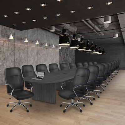Regency Legacy 288W x 52D Racetrack Shaped Conference Table with Grommets, Ash Grey (LCTRT28852AG)