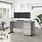 Bush Business Furniture Studio A 60W Computer Desk with 3-Drawer Mobile File Cabinet, Platinum Gray