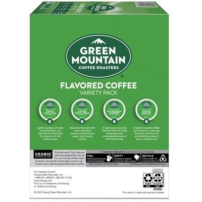 Green Mountain Variety Pack Coffee Keurig® K-Cup® Pods, Light Roast, 96/Carton (GMT6502CT)