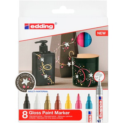 edding 750 Series Oil Based Gloss Paint Marker, Assorted Colors, 8/Pack (EDD47508999)