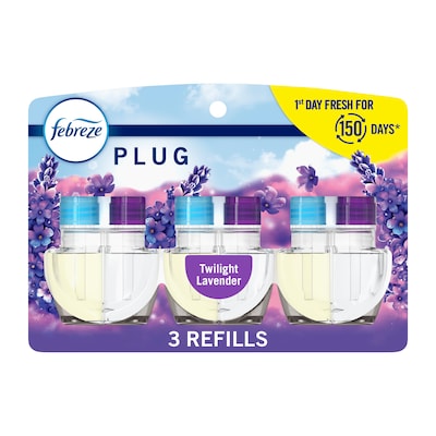 Febreze Plug In Air Freshener Scented Oil Refill, Twilight Lavender Scent, 3/Pack (11861/43671)
