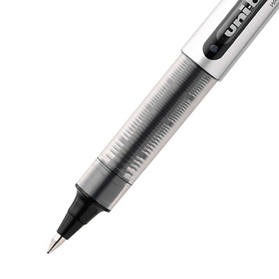 uni-ball Vision Rollerball Pens, Fine Point, 0.7mm, Black Ink, Dozen (60126)