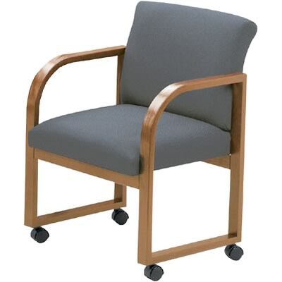 Lesro Conference Room Groupings in Oak Finish; Guest Chair with Casters, Grey