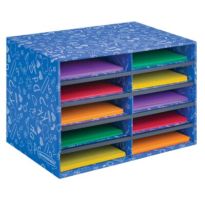 Bankers Box Classroom Collection 10-Compartment Mail Sorters, 19.5 x 12.375, Blue (3384201)