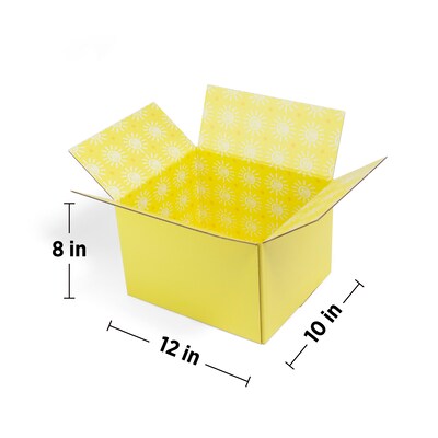 Great Papers 12 x 8 x 10 Shipping Boxes, 200# Mullen Rated, Double Wall, Yellow, 2/Pack (2022025)