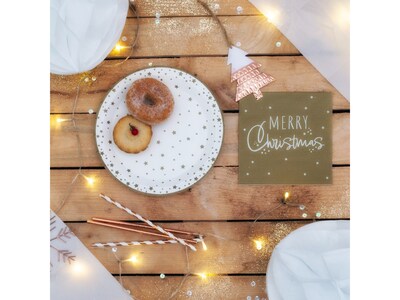 Pukka Party Merry Christmas Paper Napkins, Gold, 16/Pack (PTY561)