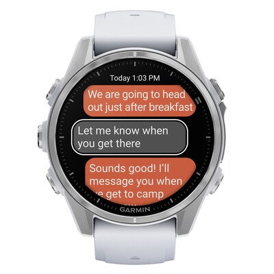 Garmin fenix 8 AMOLED Multisport GPS Smartwatch, Stainless Steel & Whitestone, 43mm (GRM0290300)