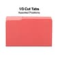 Staples® File Folders, 1/3 Cut Tab, Legal Size, Red, 100/Box (TR224550/344939)