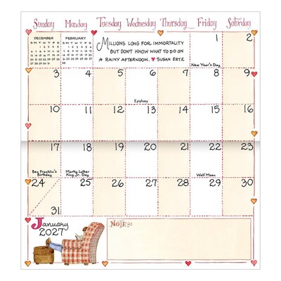 2027 TF Publishing Susan Branch 3.5 x 6.5  Monthly Standard Planner, Paperboard Cover, Multicolored (27-7032)