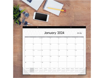 2024 Blue Sky 22 x 17 Monthly Desk Pad Calendar, White/Gray (111294-24)