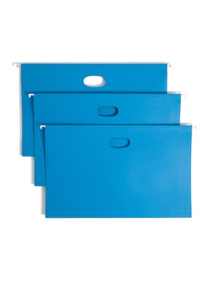 Smead Hanging File Folders, 1/5-Cut Adjustable Tab, Legal Size, Sky Blue, 25/Box (64370)