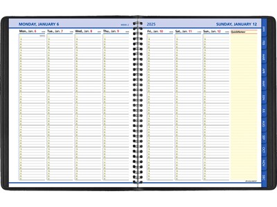 2025 AT-A-GLANCE QuickNotes 8.25 x 11 Weekly & Monthly Appointment Book, Faux Leather Cover, Black