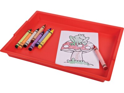 Deflect-O Little Artist Polypropylene Paint Tray, 1.83" x 16.04" x 12.07", Red (39507RED)