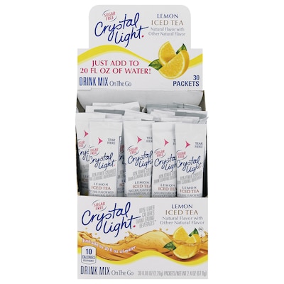 Crystal Light On The Go Lemon Powder Tea, 0.08 oz., 30/Box (00757)