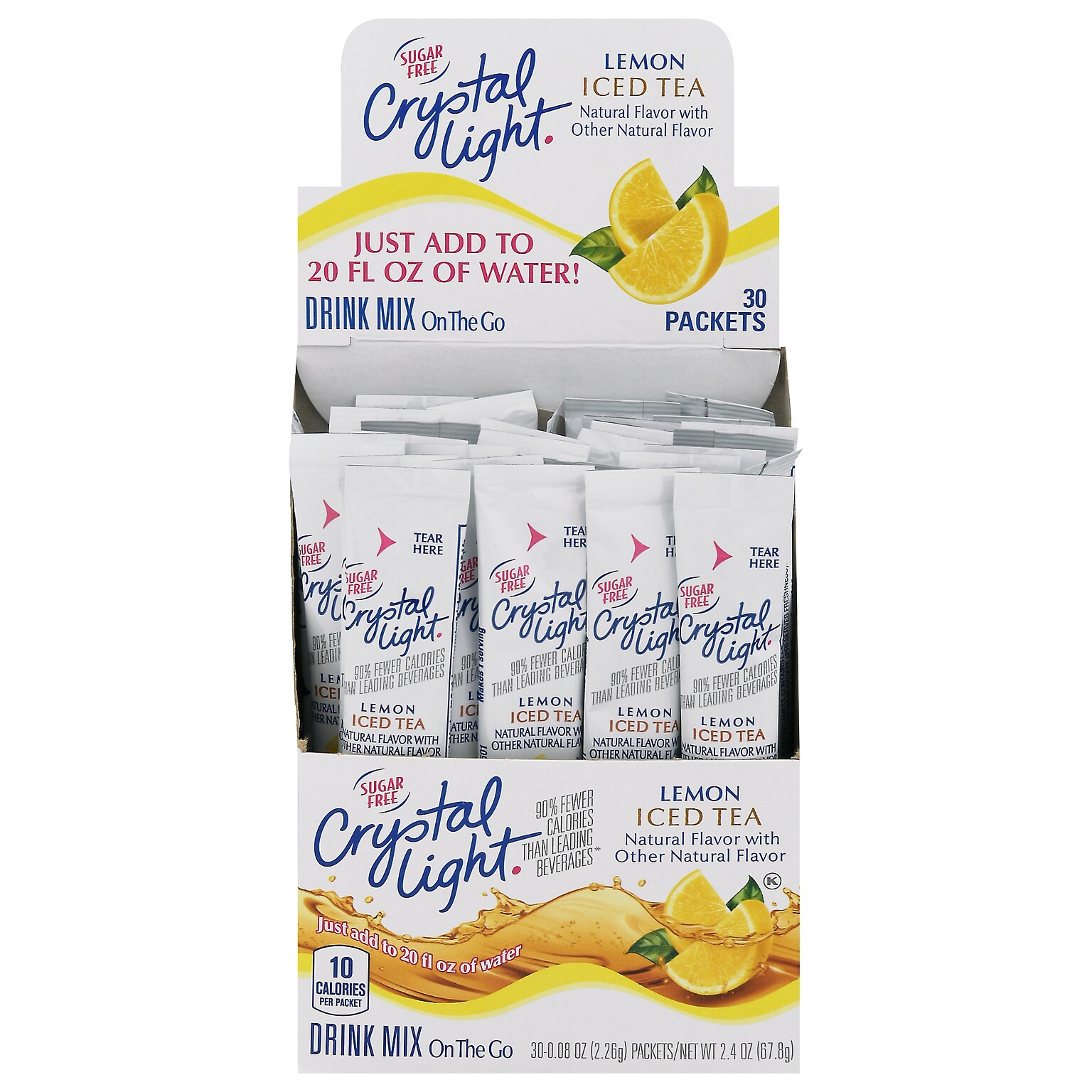 Crystal Light On The Go Lemon Powder Tea, 0.08 oz., 30/Box (00757)