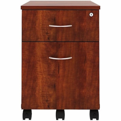 Lorell Standard File 2-Drawer Mobile Cabinet, Letter Size, Non-Lockable, 22.9H x 15.8W x 19.9D, Cherry (LLR16239)