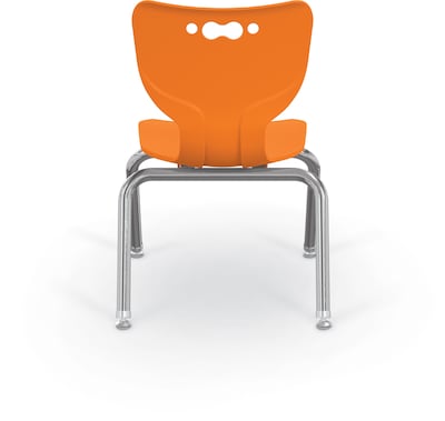 MooreCo 12" Hierarchy Student Chair with 4 Legs, Orange/Chrome Base (703673595346)