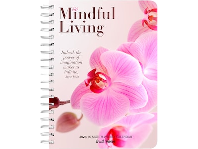 2024 Brush Dance Mindful Living 6.9 x 9.8 Weekly & Monthly Karma Planner, Pink/Beige (978-1-9754-7