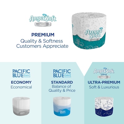 Angel Soft Professional Series Recycled Toilet Paper, 2-Ply, White, 450 Sheets/Roll, 40 Rolls/Case (16840)