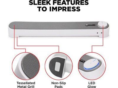 Gogroove SonaVERSE UBR Computer Speaker, White (GGSVUBR100WTEW)
