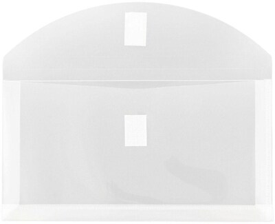 JAM Paper Premium Plastic Filing Envelope with Hook & Loop Closure, 5 1/4 x 10, Clear, 3/Pack (921V1CLX3)