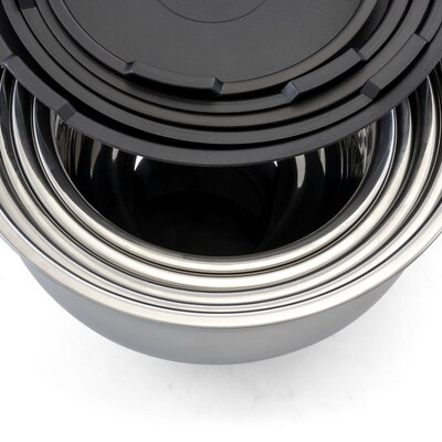 MegaChef Mixing Bowl Set, Stainless Steel, 5-Piece (937111722M)