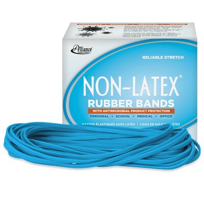 Alliance Non-Latex Multi-Purpose #117B Rubber Bands, 7 x 1/8, Cyan Blue, 63/Pack (42179)