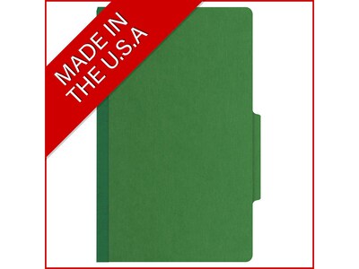 Medical Arts Press Pressboard Classification Folder, 2 Dividers, 2" Expansion, Legal Size, Moss Green, 10/Box