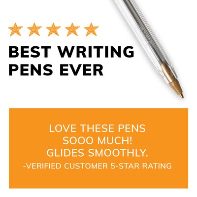 BIC Cristal Ballpoint Pens, Medium Point, Blue Ink, Dozen (MS11-BLU)