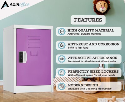 AdirOffice 24H Single Tier Purple Storage Locker (ADI629-02-PUR-DL)