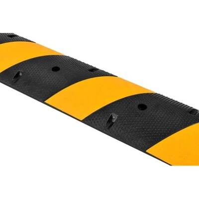 Global Industrial 72" Portable Rubber Speed Bump, Black w/ Yellow Stripes (708109)