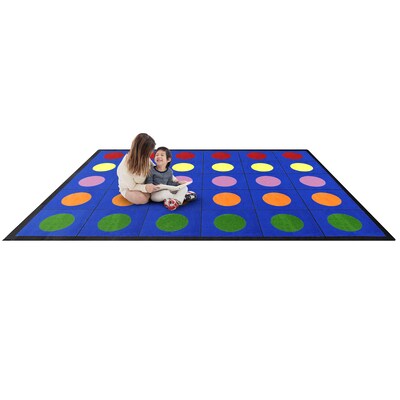Joy Carpets Lots of Dots Nylon 78 x 109 Machine Tufted Rug, Multicolored (1430D-01)