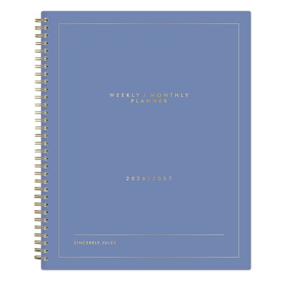 2026-2027 Blue Sky 8 x 11 Academic Year Weekly & Monthly Planner, Plastic Cover, Sincerely Blue (159096)