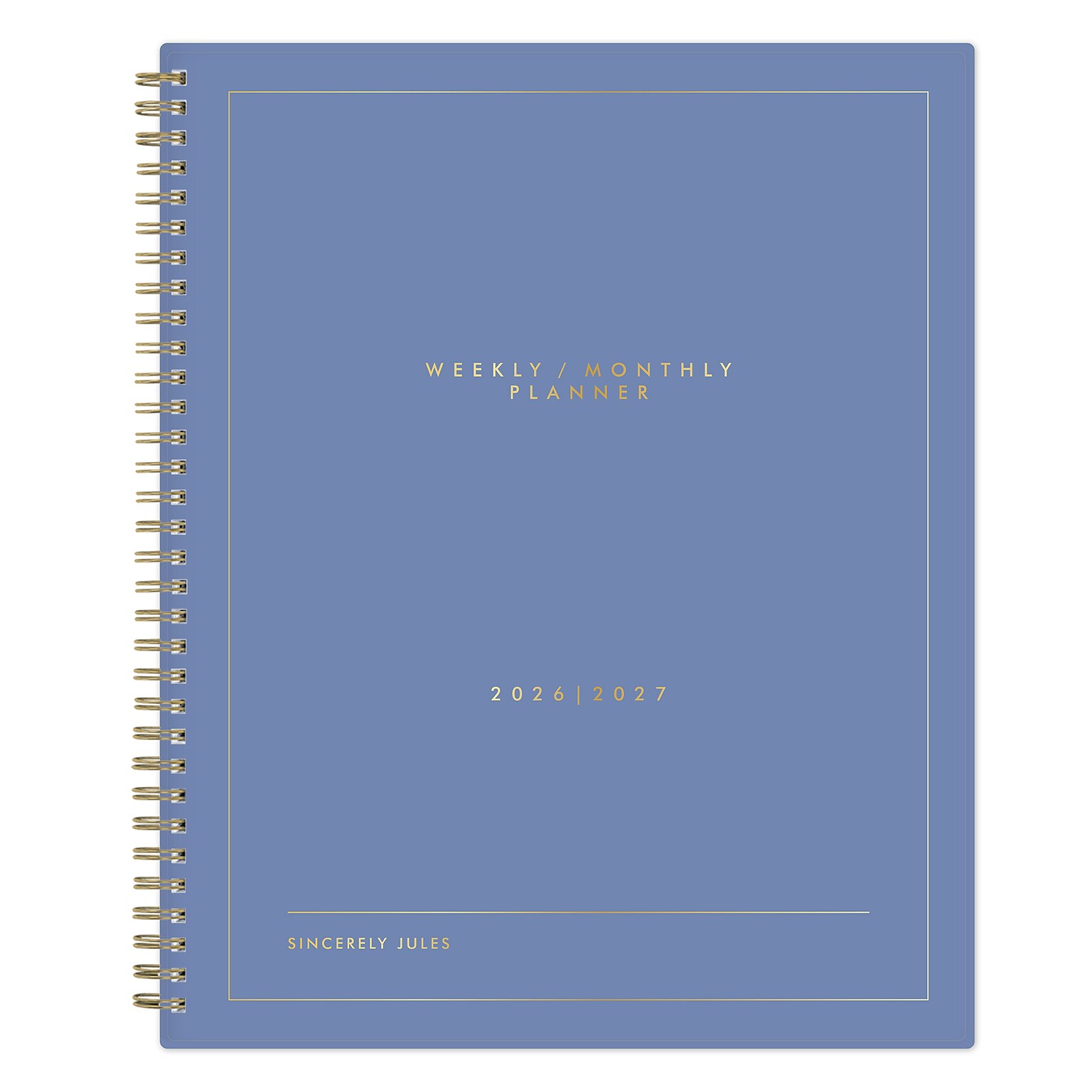 2026-2027 Blue Sky 8 x 11 Academic Year Weekly & Monthly Planner, Plastic Cover, Sincerely Blue (159096)