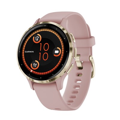 Garmin Venu 3S Smartwatch, GPS, 41mm, Dust Rose Silicone Band (010-02785-03)