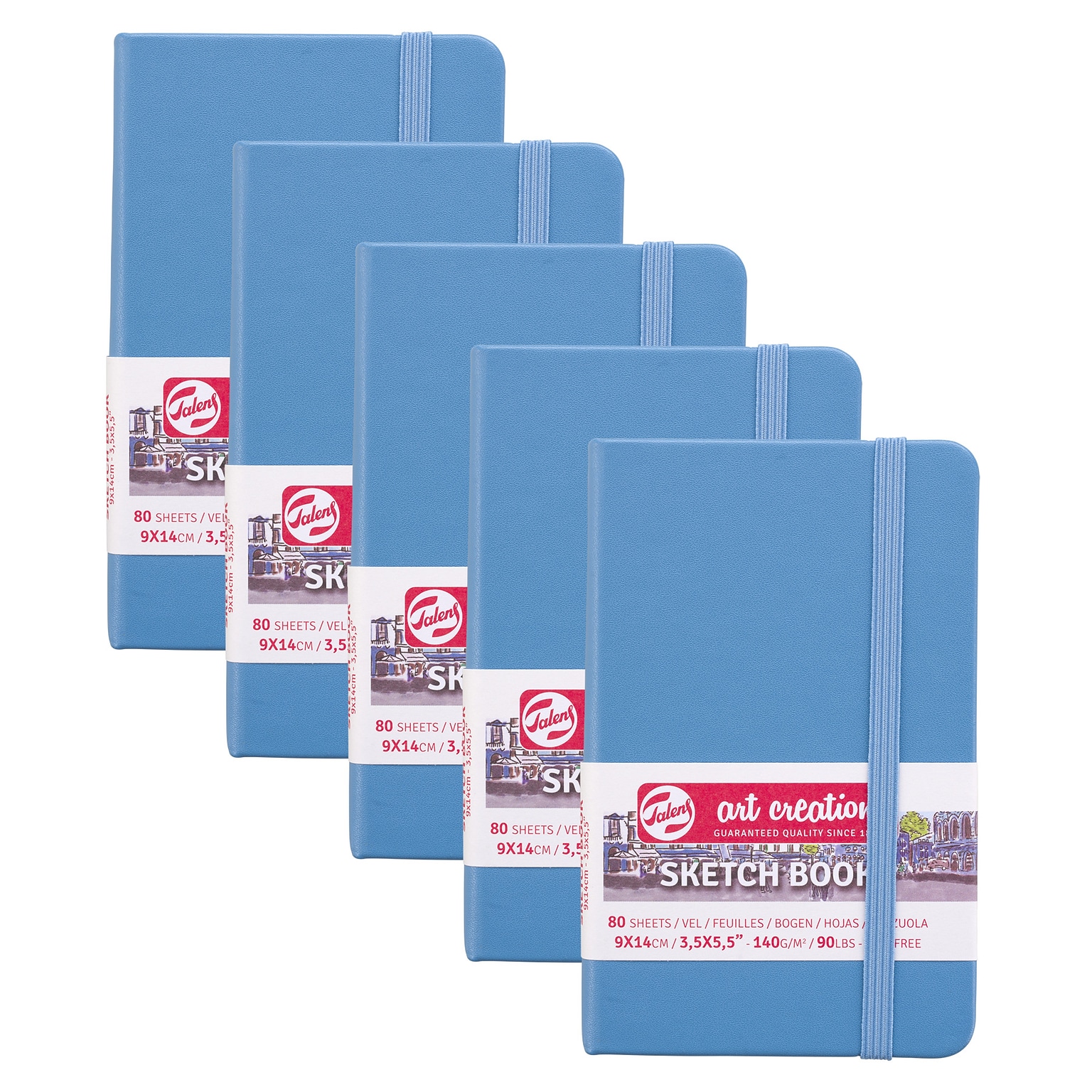 Talens Art Creation 3.5 x 5.5 Sketch Book, 80 Sheets/Book, 5/Bundle (TLN9314211M-5)