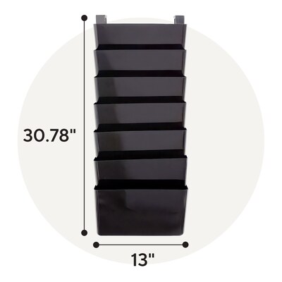 TRU RED™ 7-Pocket Plastic Letter Wall File, Black (TR55348)