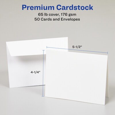 Avery Textured Genral Use Note Cards, White, 50/Pack (03379)
