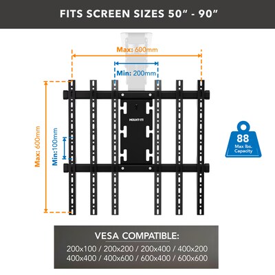 Mount-It! Motorized Ceiling TV Mount, 88 lbs. Max., Black (MI-4226BLK)