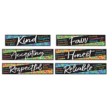 Trend Color Harmony Character Traits Mini Bulletin Board Set, 3 Sets of 6 (T-8782BN)